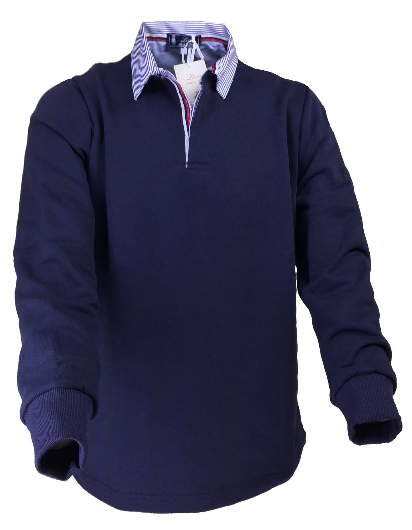 POLO Felpa BLU Navy Collo Rigato