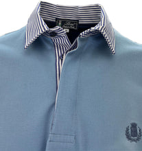 Carica l&#39;immagine nel visualizzatore di Gallery, Maglia Polo Piquet Azzurro collo Camicia Rigato
