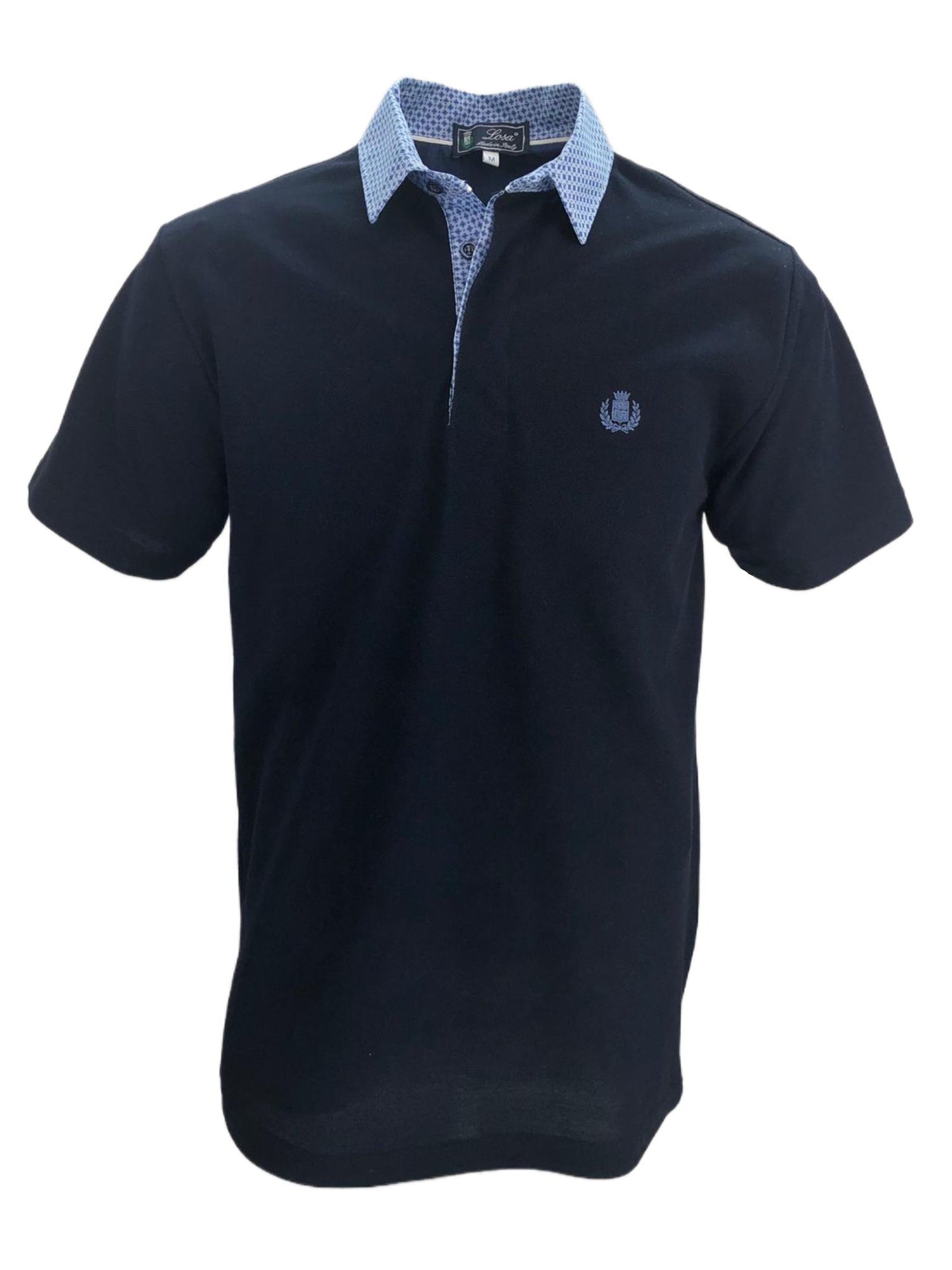 POLO Piquet Uomo Blu Navy collo Fantasia