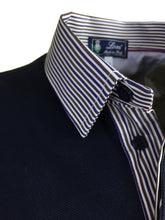 Carica l&#39;immagine nel visualizzatore di Gallery, POLO Piquet Blu Navy Riga Bianco Blu Marrone
