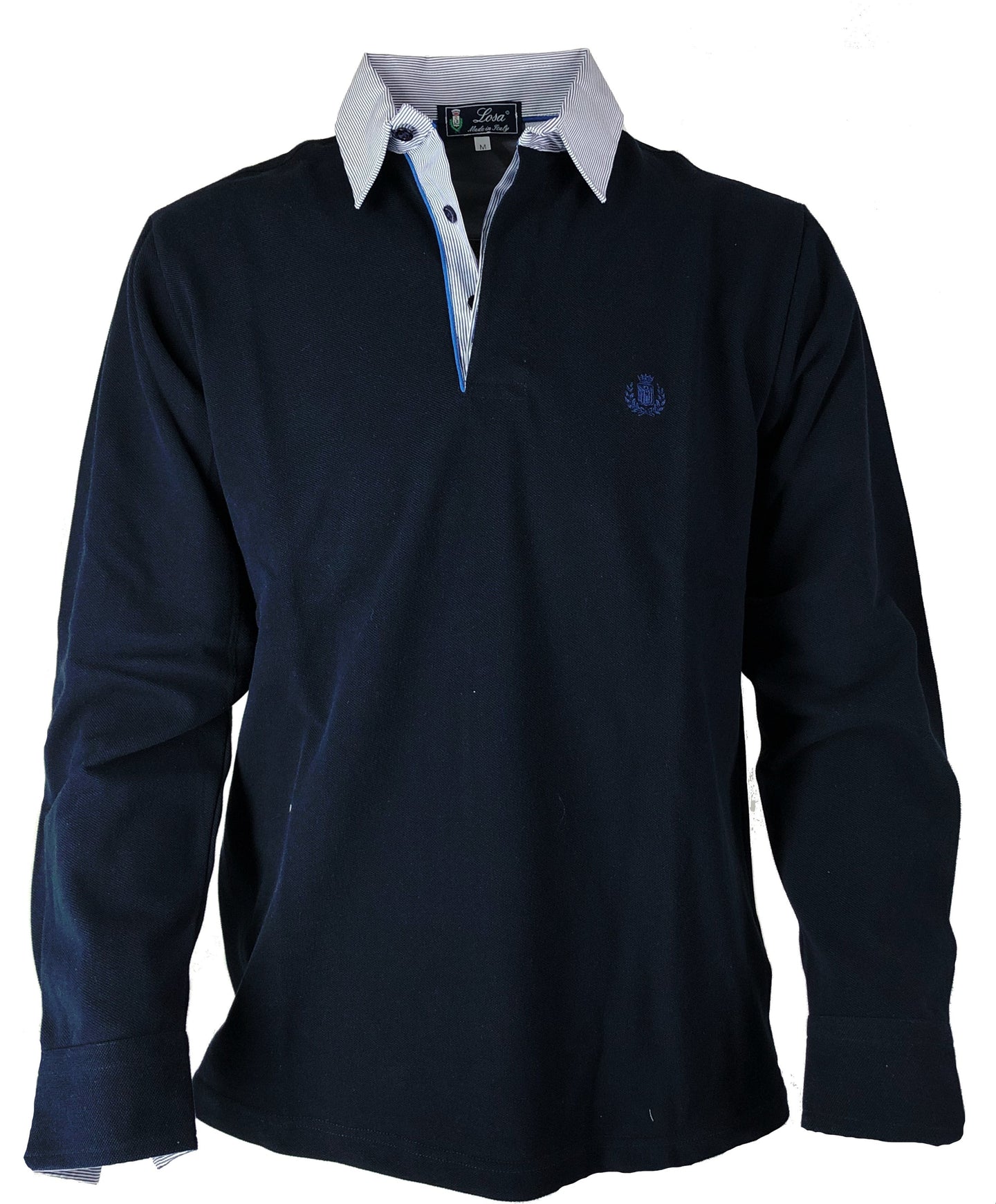 POLO UOMO Piquet Blu Navy Millerighe